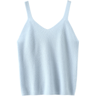 心神荡漾！弹力坑条羊绒吊带背心女纯羊绒毛衣针织吊带内搭外穿