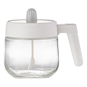 玻璃调料罐盐罐味精瓶厨房调味罐勺盖一体调料盒套装组合家用罐子