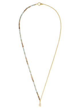 sunshifenRainforest系列多宝石镀K金多宝石天然石串珠项链毛衣链