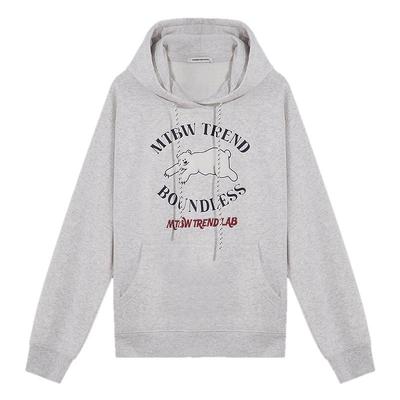 美特斯邦威卫衣女2025冬季新款潮流舒适动物图案加绒连帽上衣