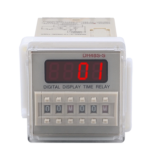 DH48S-S数显时间继电器 220v24v12v无限循环带底座时控可调定时