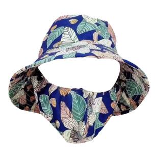 下地干活遮阳采茶帽夏季女款防尘防晒口罩一体帽子户外遮脸太阳帽