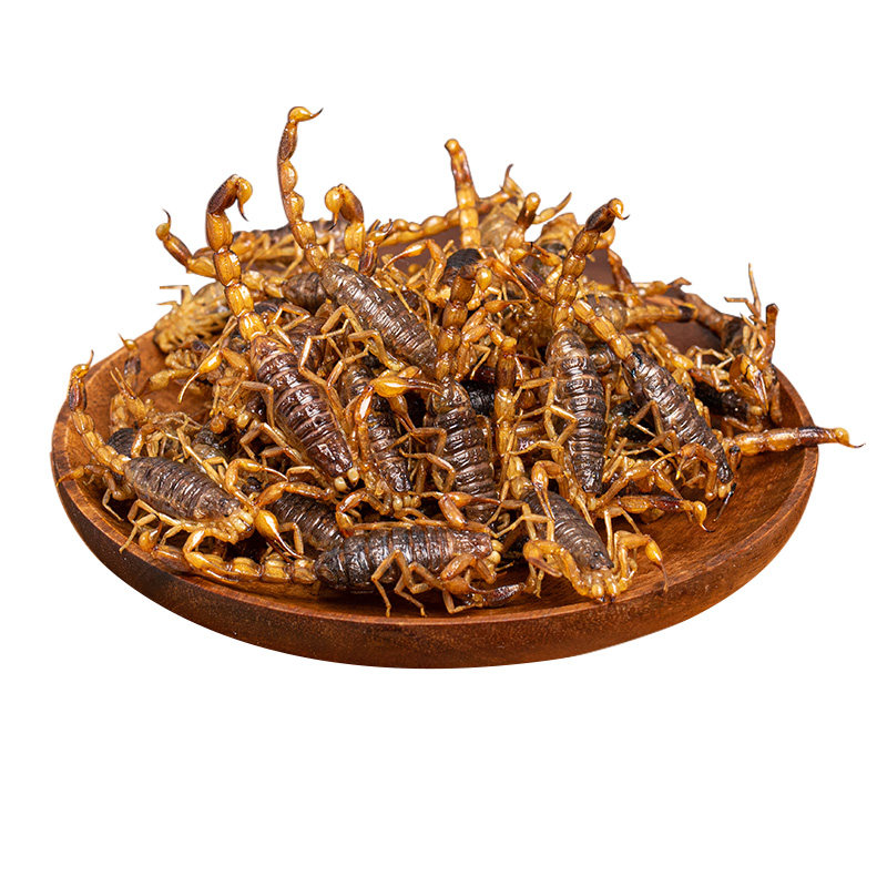 顺丰包邮100只油炸蝎子活体蝎子现炸现发3种口味开袋即食独立包装