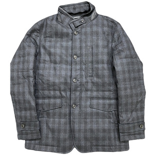 正品1折原6489元男士商务羽绒服意大利羊毛面料 冬外套保暖白鸭绒