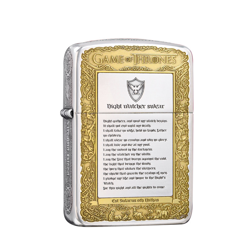 Zippo蚊版镀银冰与火之歌送礼