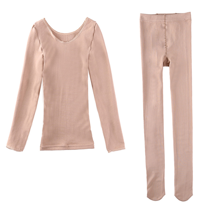 秋冬肤色打底衫加绒加厚隐形保暖内衣 肉色舞蹈打底衣加大舞蹈衣