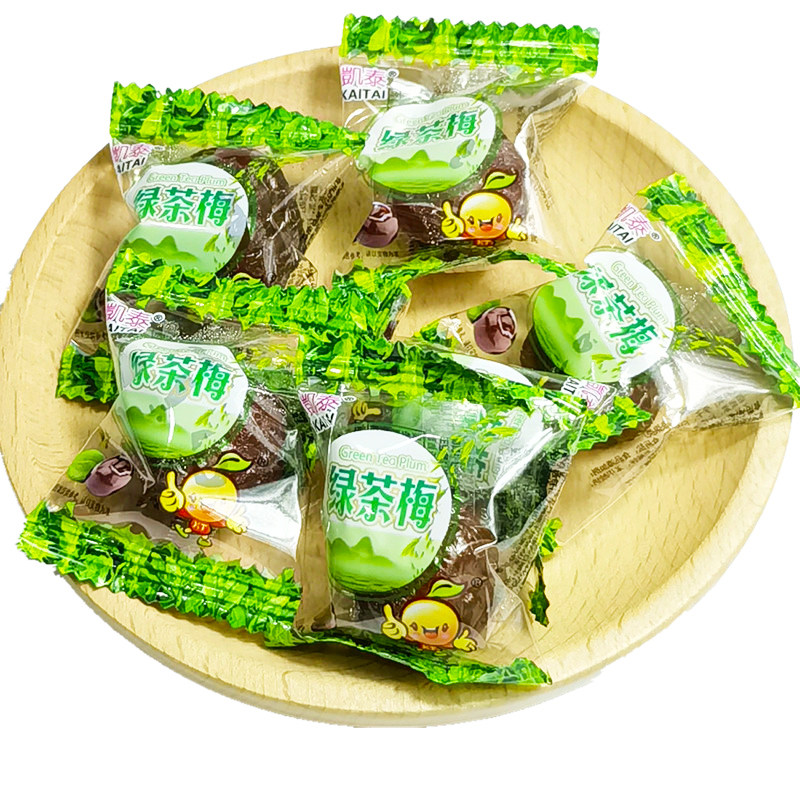 凯泰绿茶梅子500g酸溜乌梅西梅话梅李果水果干蜜饯休闲梅子糖果
