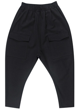 高腰女裤宽松休闲哈伦裤九分弹力