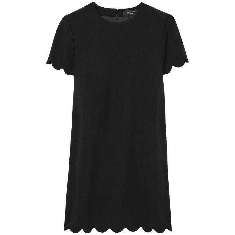 【礼物】kate spade ks 波浪边直筒经典小黑裙