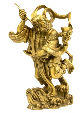 纯铜魁星踢斗摆件铜钟馗摆件