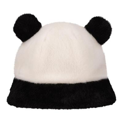 阿吉豆AJIDOU熊猫抱抱系列可爱萌趣女款渔夫帽动物帽子秋冬保暖