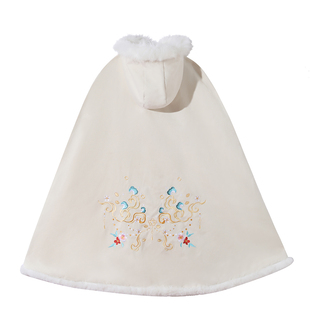 纳兰词斗篷汉服女长款加绒加厚中国风白色披风外套古装披肩秋冬款