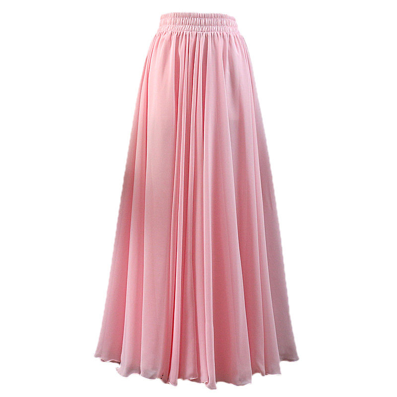 720度粉红色大摆裙舞蹈服女飘逸现代舞古典舞练功演出半身裙长裙