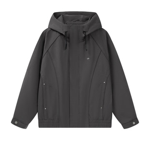 2025秋季新款连帽工装夹克男宽松休闲百搭外套日常简约百搭男