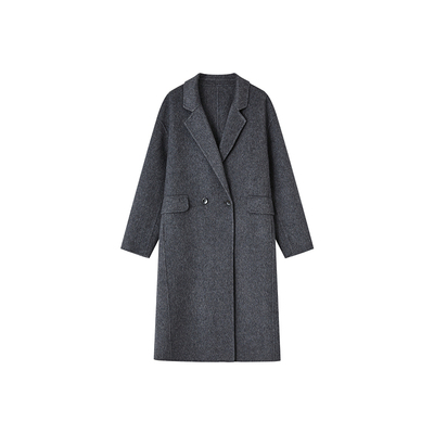 indicia标记长款羊毛毛呢大衣