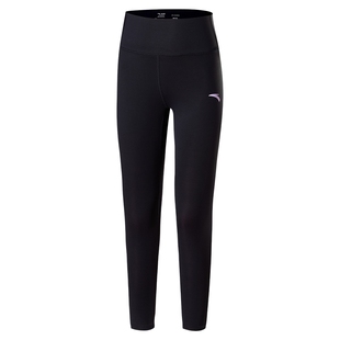 安踏儿童打底裤女童紧身运动裤2025秋新款女孩跑步瑜伽裤黑色长裤