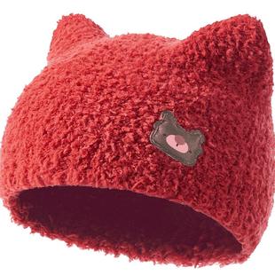 KK树宝宝帽子秋冬款婴儿毛绒帽男童女孩保暖围脖A类小月龄护耳帽