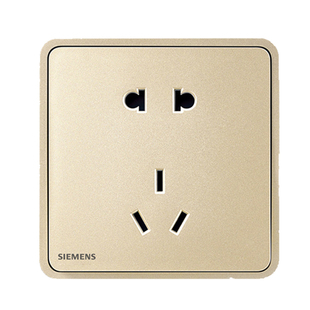 西门子灵蕴金色开关插座一开五孔USB二开三开双控电脑空白面板