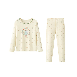 笛莎儿童秋衣秋裤纯棉女童内衣套装宝宝全棉抑菌防螨保暖棉毛衫