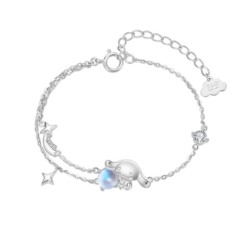 潮色绘x三丽鸥玉桂狗手链女生款925纯银饰小众生日圣诞送女友礼物