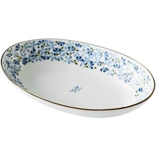 日本鱼盘家用陶瓷盘子日式餐具椭圆深盘精致高端鱼盘高级感蒸鱼盘