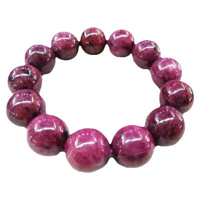 无烧天然红宝石手链红绿宝珠项链