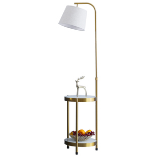 带茶几落地灯客厅卧室床头柜沙发旁边几轻奢高级感美式置物桌台灯