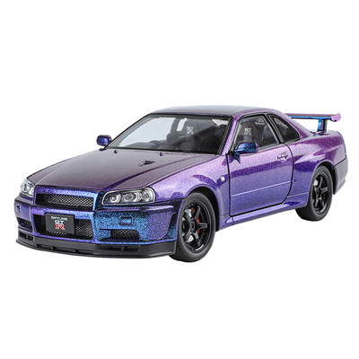 大号日产GTR-R34合金车模仿真儿童玩具车跑车男孩小汽车摆件模型