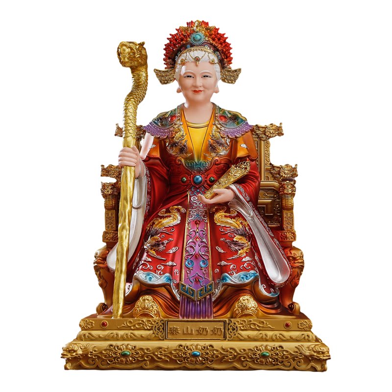 树脂泰山奶奶神像供奉碧霞元君像