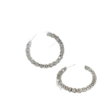 「全店买二赠一」碎银子c圈耳环女法式冷淡风耳钉显气质圆圈耳饰