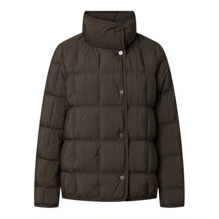 FINITY菲妮迪短外套2025冬季新款咖色立领短款保暖白鹅绒羽绒服女