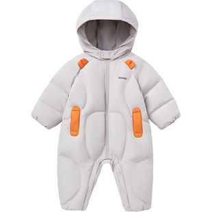 [三防加厚]英氏超韧绒婴儿羽绒服连体衣秋冬保暖外出宝宝儿童冬季
