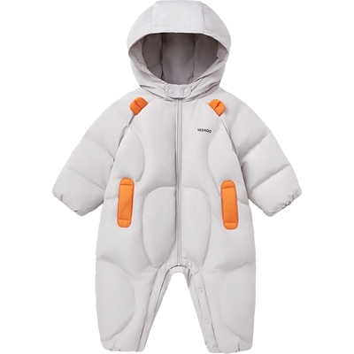 [三防加厚]英氏超韧绒婴儿羽绒服连体衣秋冬保暖外出宝宝儿童冬季