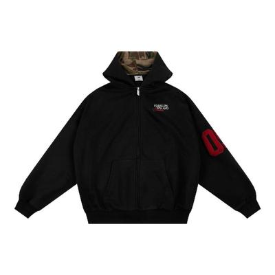 FDR官方店拼接迷彩拉链卫衣外套