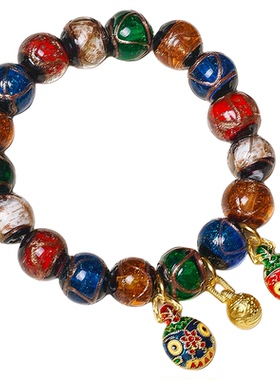 香灰琉璃复古手串手链手饰吞金兽男女同款国风国潮同款