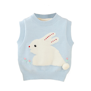 毛衣马甲女童保暖加绒加厚秋冬宝宝坎肩婴儿童针织2025小背心外穿