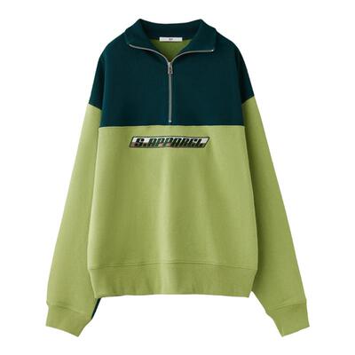 sly街头风拉链半开领运动感卫衣