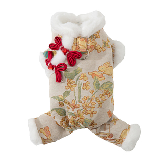 小狗狗新年衣服2025新款比熊泰迪小型犬嬉皮狗宠物过年四脚冬季装