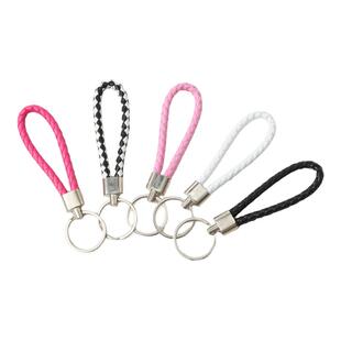 简约高级手工编织汽车钥匙扣皮绳挂件男女时尚锁匙链圈挂饰情侣款