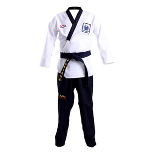 跆拳道服品势男女款红蓝黄黑裤子开衫上衣教练大师学员运动装绣字