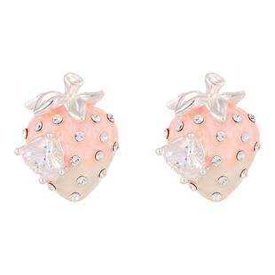 粉色小草莓耳钉女巨好看耳环2026新款爆款高级感独特漂亮可爱耳饰