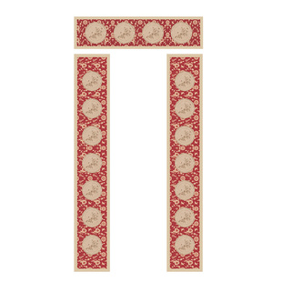 2026年中国红复古做旧高档复古红空白手写对联纸半生熟微喷蜡染四开三开七言斗方福字瓦当书房楹联斗方小对联