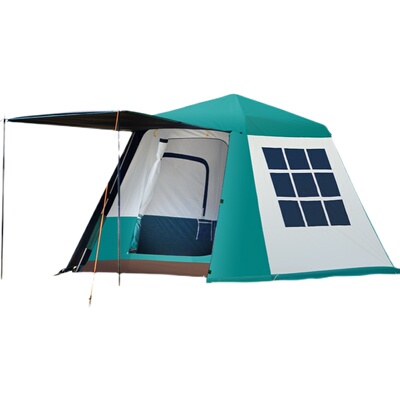 战狼黑胶铝杆全自动3-6人大帐篷