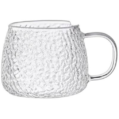 锤纹玻璃杯水杯套装家用带把耐高温客厅待客茶杯家庭喝水杯子水具