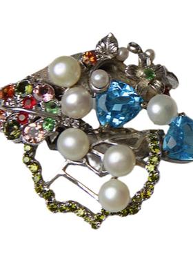 承李李原创设计珍珠托帕石戒指