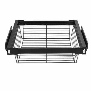 衣柜拉篮抽屉式衣帽间分层抽拉裤架伸缩网篮内置滑轨自制裤抽五金