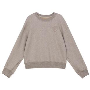 谜底套头卫衣女冬季新品休闲百搭宽松圆领徽章上衣244MV1595