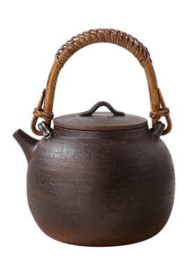 老岩泥柴烧纯手工提梁煮茶陶壶