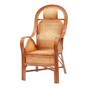 藤椅真藤老人单人休闲高靠背阳台办公藤编藤条腾椅子藤艺家用