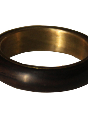 上觉手工戒指紫光檀黄铜男女情侣